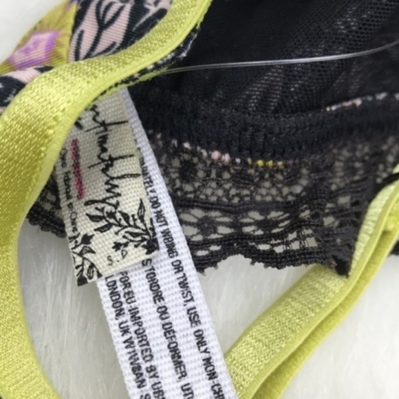 Free People Black Lime Floral Kiss Soft Bra Small - Picture 5 of 5